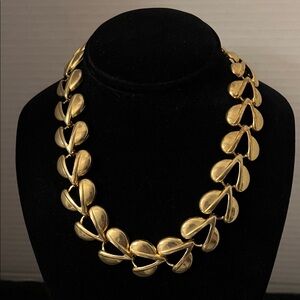 Elegant Gold Leaf Necklace 8.5” Drop